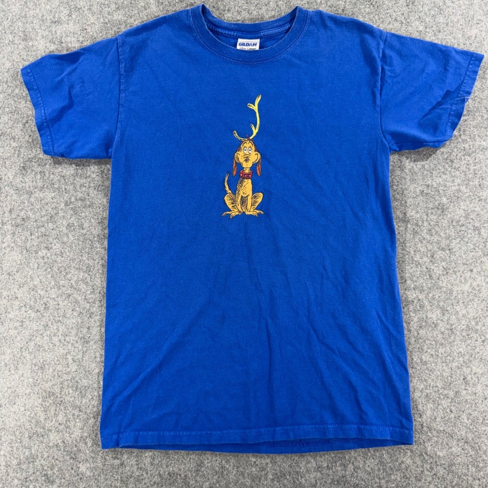 Gildan How The Grinch Stole Christmas The Musical Max Dog Blue T-Shirt Small
